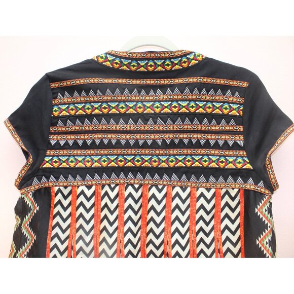 Anthropologie Ranna Gill Size 4 Womens Embroidered Boho Tunic Top Southwestern - Picture 6 of 12